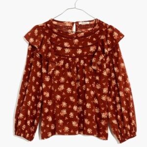 Madewell Ruffle top Homestead Bouquet size M